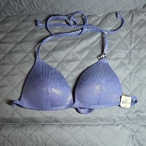 PINK Victoria's Secret Blue Bikini Top